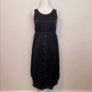 All Saints Black Sleeveless satin Midi Sundress